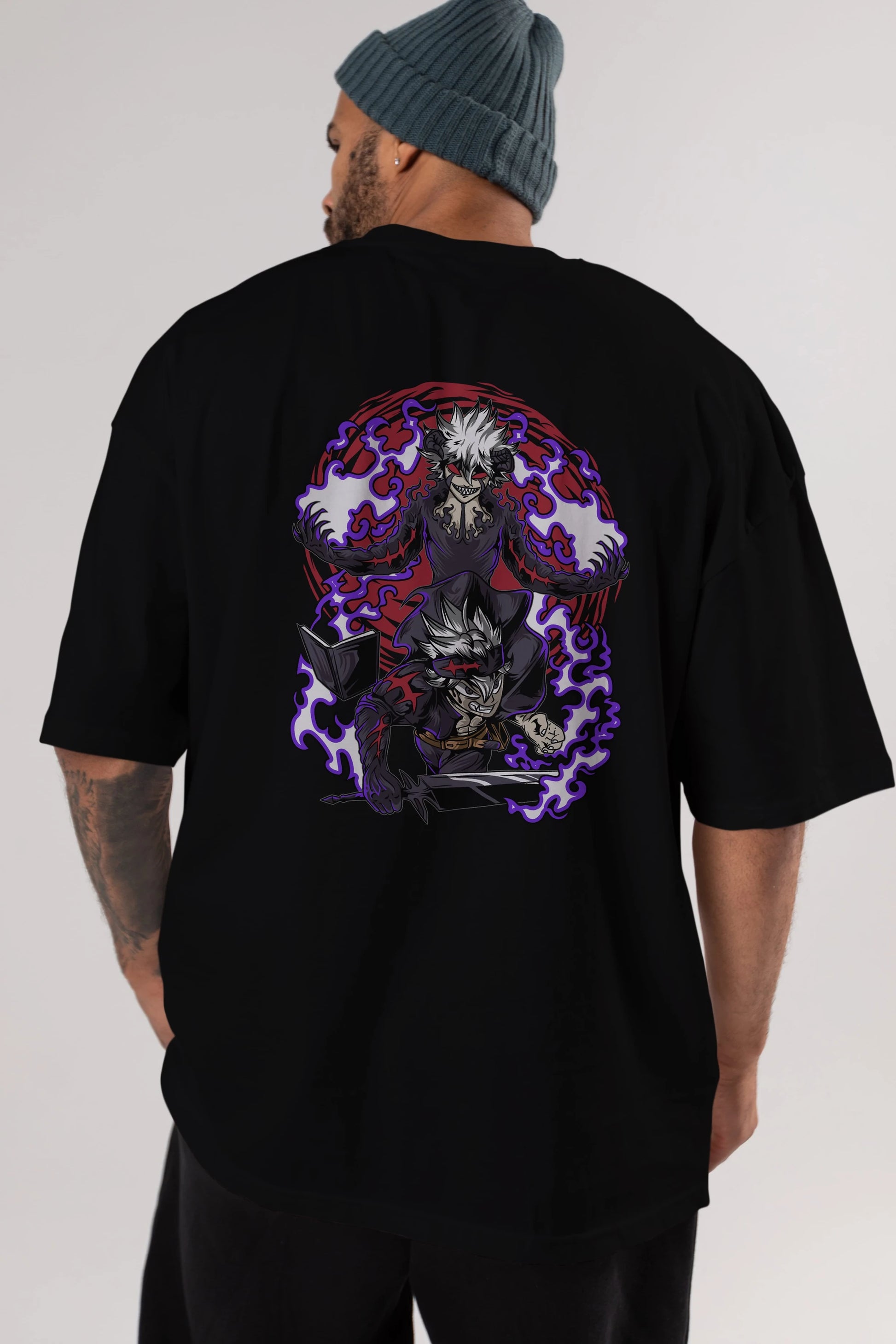 BLACK CLOVER DEVIL UNION Anime Arka Baskılı Oversize t-shirt Erkek Kadın Unisex