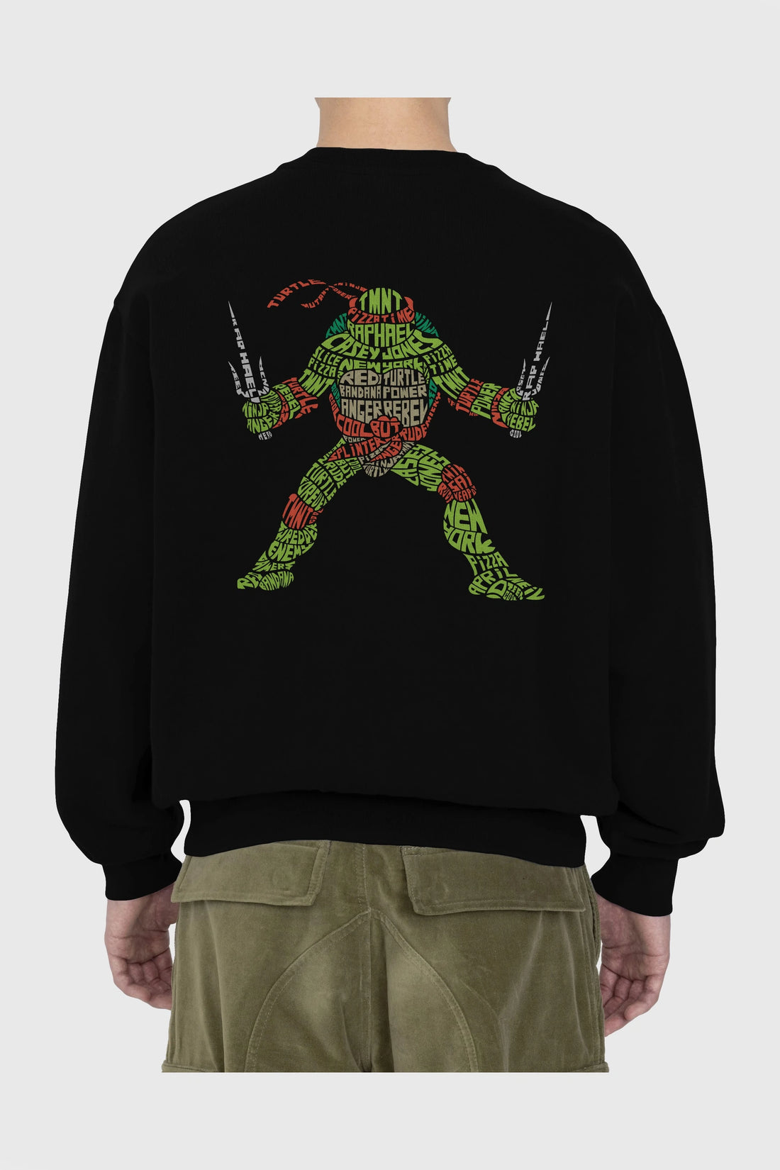 Ninja Turtle Arka Baskılı Oversize Sweatshirt Erkek Kadın Unisex