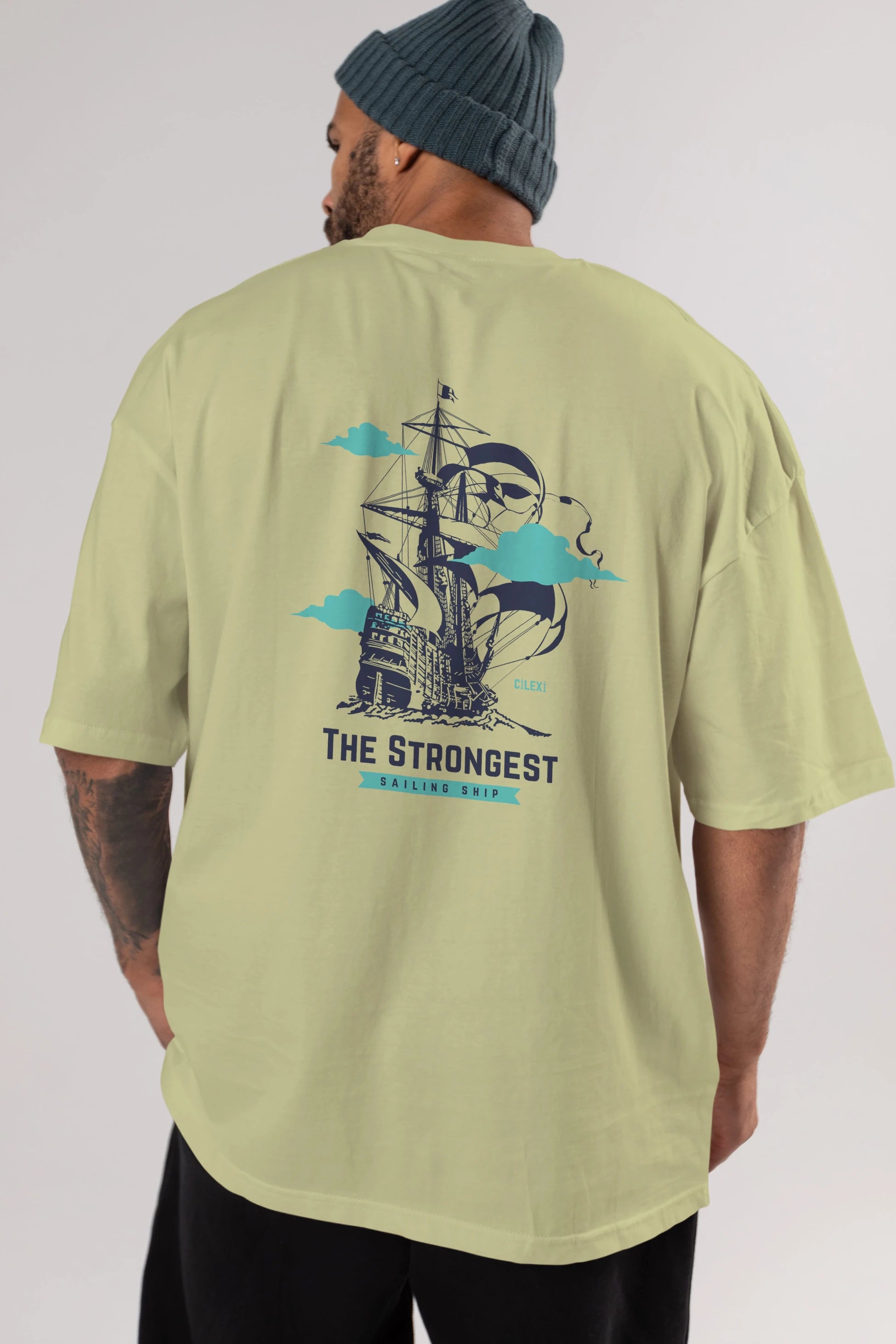 The Strongest Yazılı Arka Baskılı Oversize t-shirt Erkek Kadın Unisex