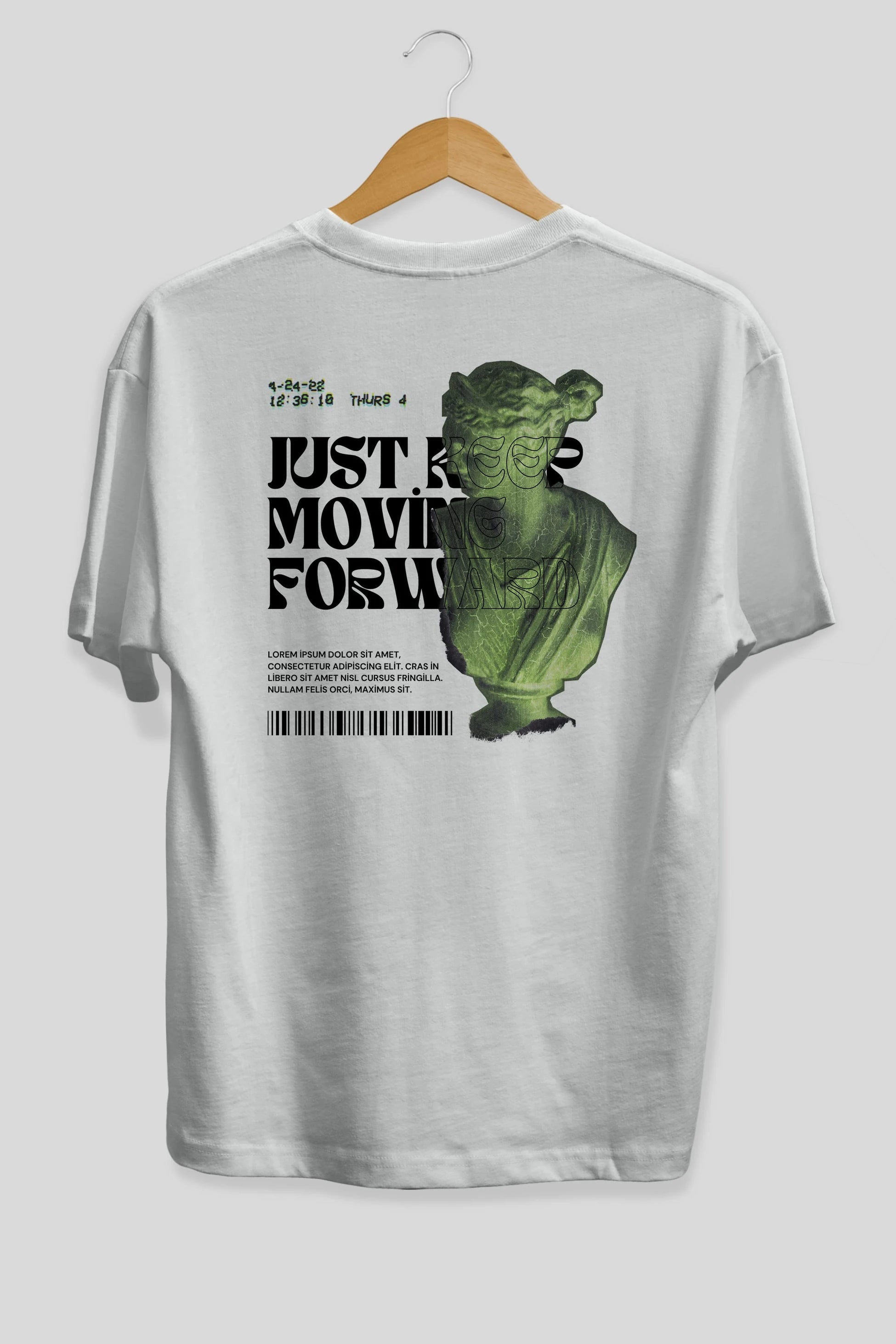 Just Keep Moving Forward Yazılı Arka Baskılı Oversize t-shirt Erkek Kadın Unisex