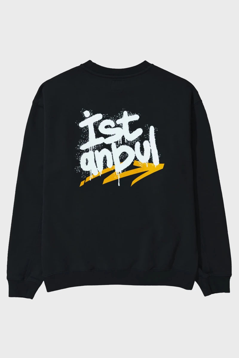 istanbul Yazılı Arka Baskılı Oversize Sweatshirt Erkek Kadın Unisex - Cilexi