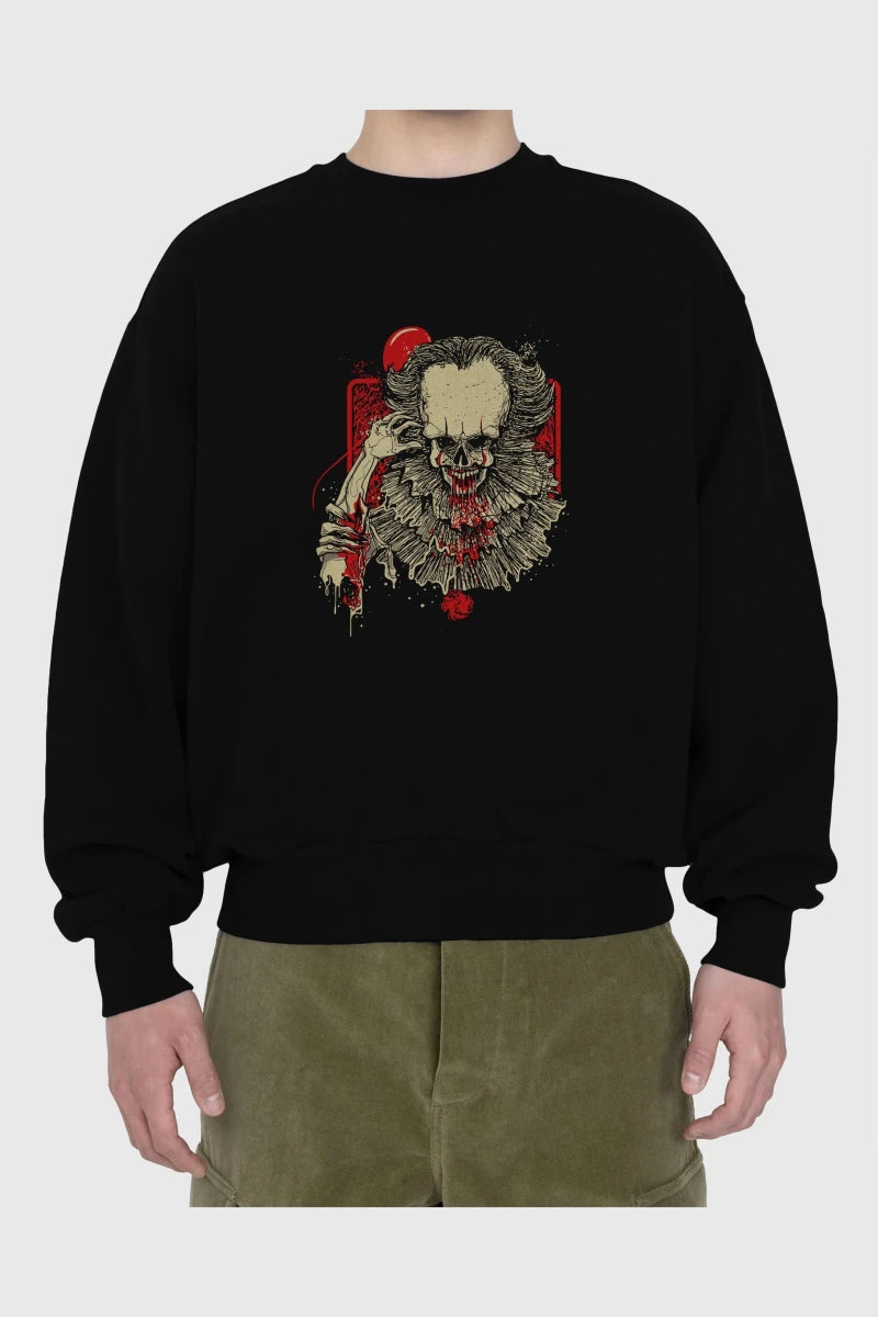 it (2) Ön Baskılı Oversize Sweatshirt Erkek Kadın Unisex - Cilexi