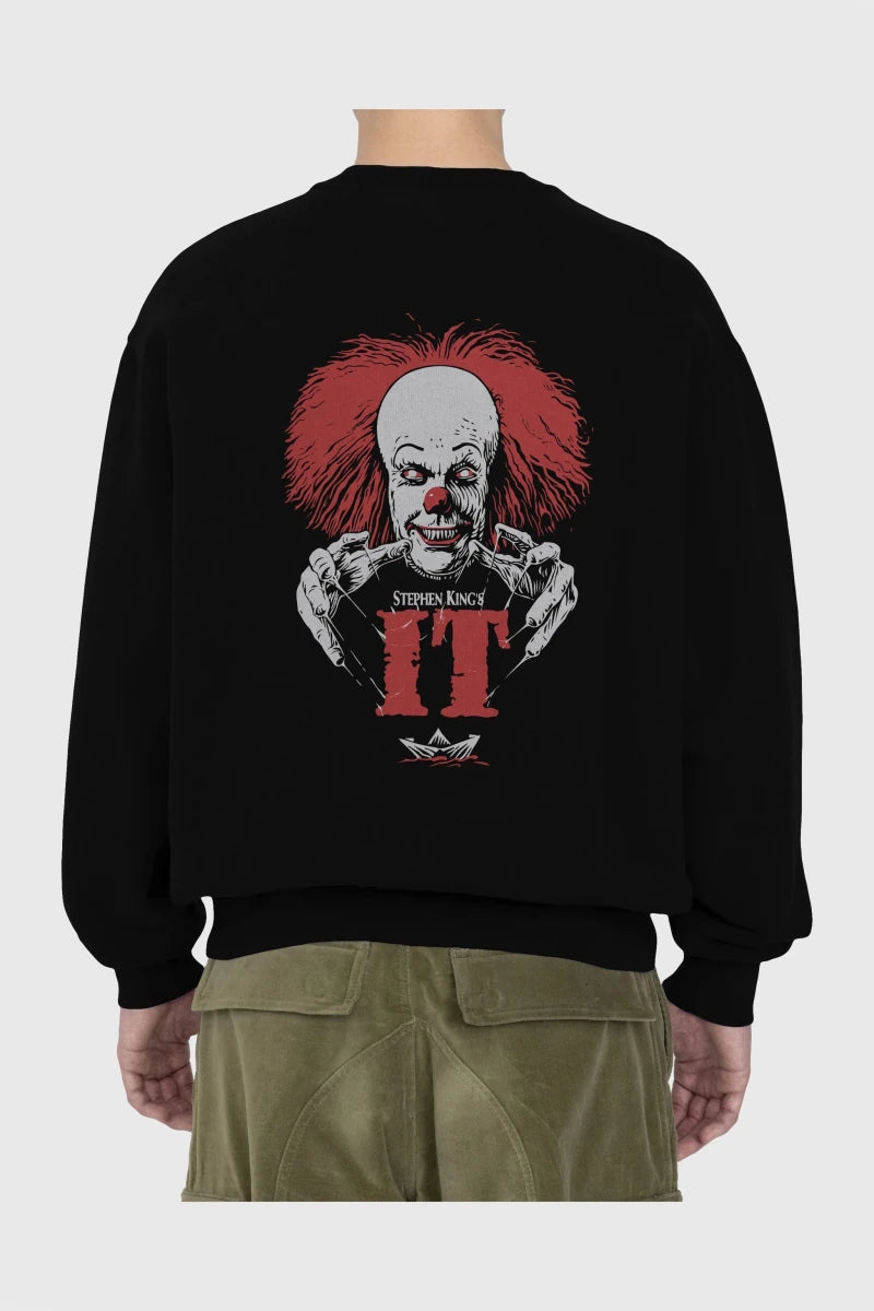 it Arka Baskılı Oversize Sweatshirt Erkek Kadın Unisex - Cilexi