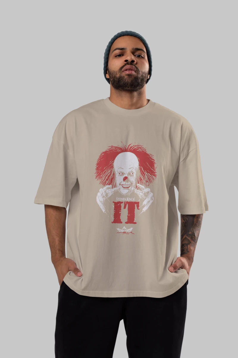 it Ön Baskılı Oversize t-shirt Erkek Kadın Unisex %100 Pamuk Bisiklet Yaka tişort - Cilexi