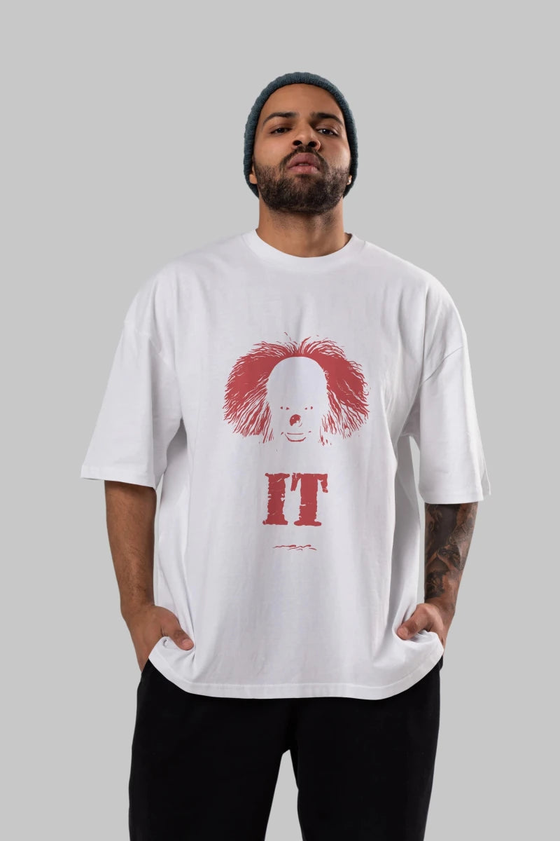 it Ön Baskılı Oversize t-shirt Erkek Kadın Unisex %100 Pamuk Bisiklet Yaka tişort - Cilexi