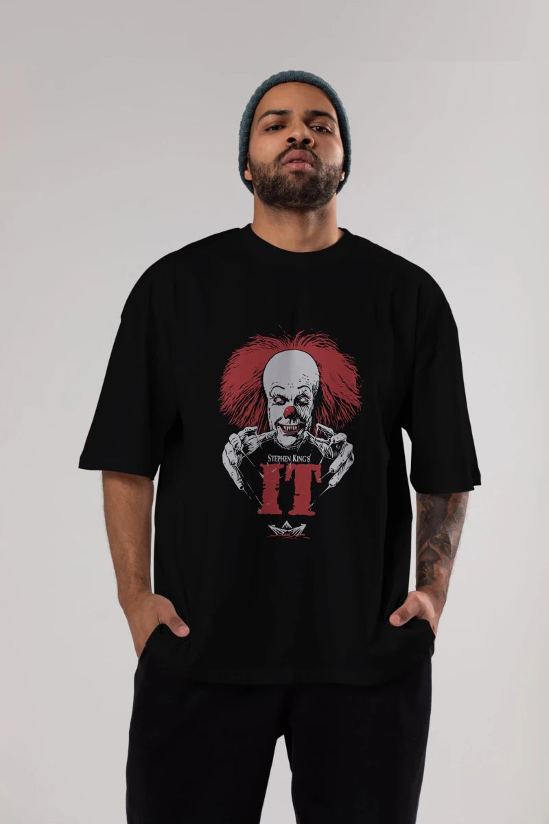 it Ön Baskılı Oversize t-shirt Erkek Kadın Unisex %100 Pamuk Bisiklet Yaka tişort - Cilexi