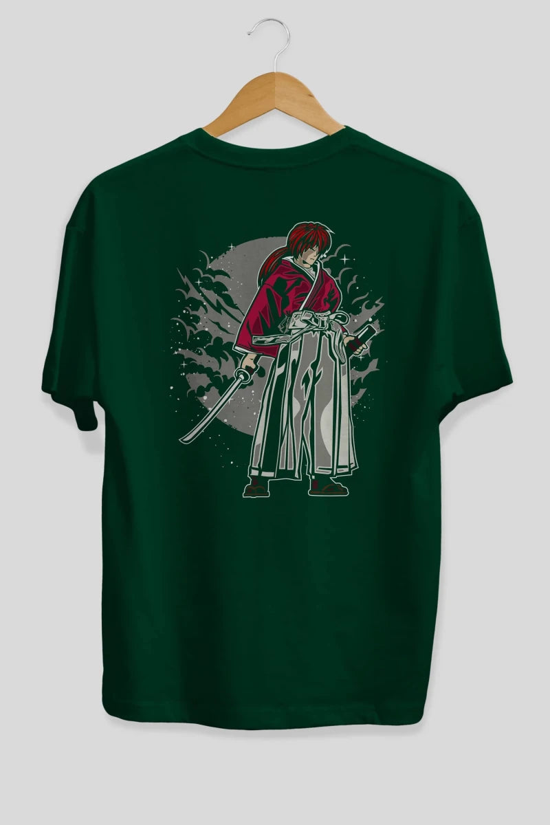 kenshin Arka Baskılı Oversize t-shirt Erkek Kadın Unisex %100 Pamuk - Cilexi