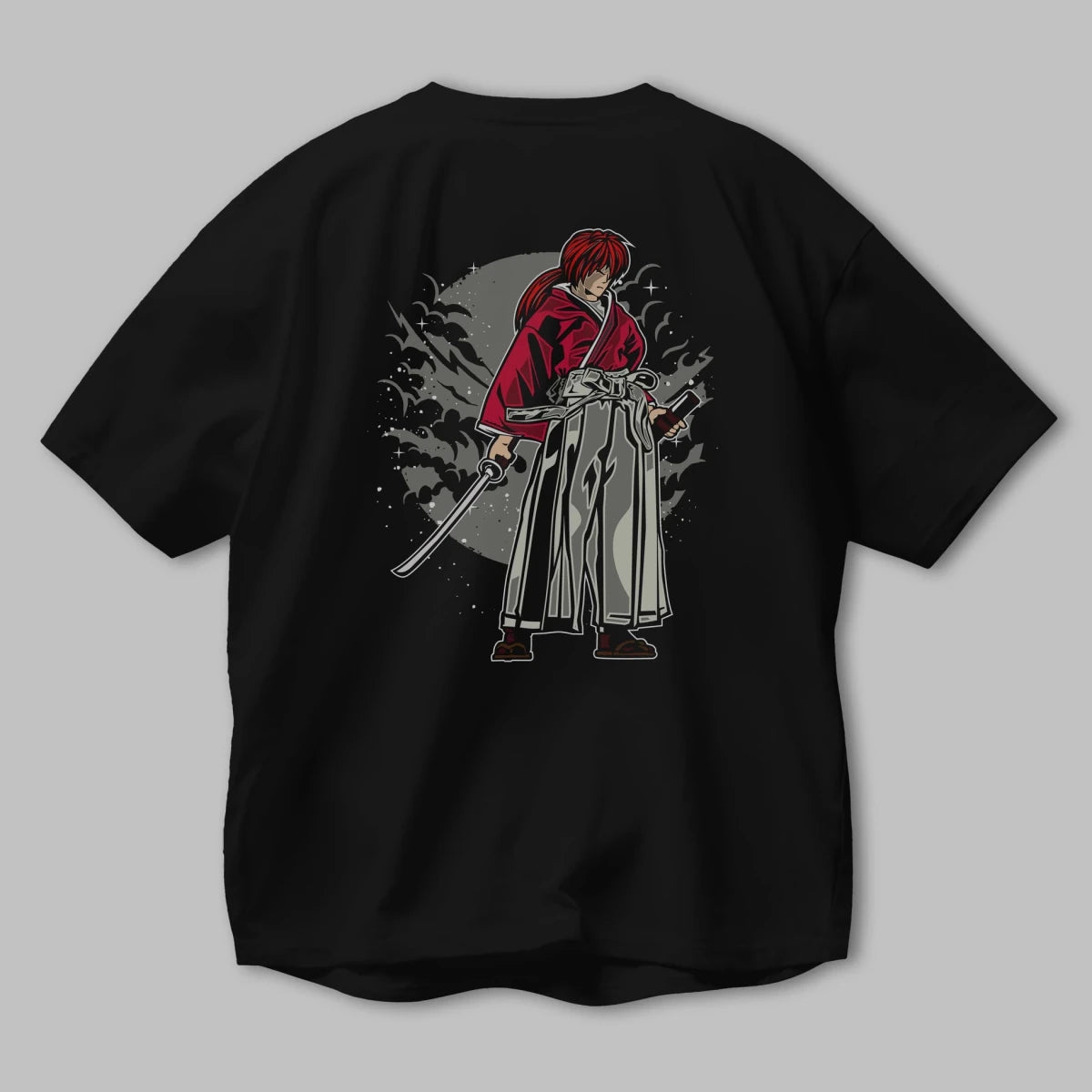 kenshin Arka Baskılı Oversize t-shirt Erkek Kadın Unisex %100 Pamuk - Cilexi