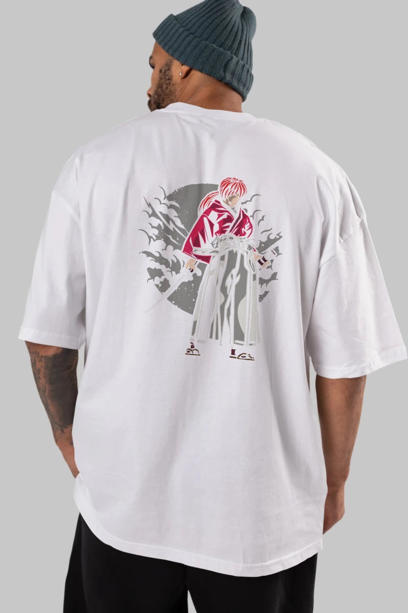 kenshin Arka Baskılı Oversize t-shirt Erkek Kadın Unisex %100 Pamuk - Cilexi