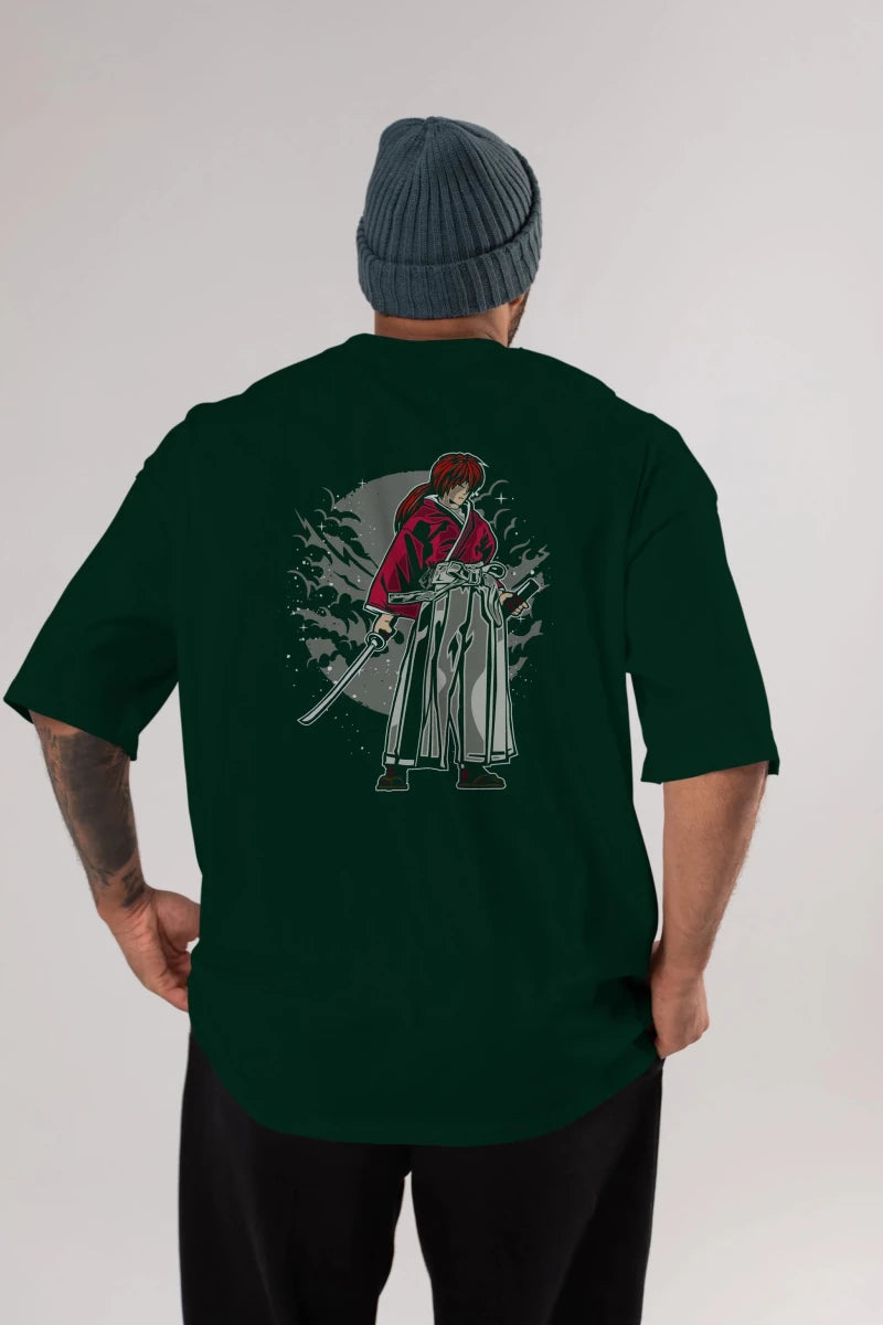 kenshin Arka Baskılı Oversize t-shirt Erkek Kadın Unisex %100 Pamuk - Cilexi