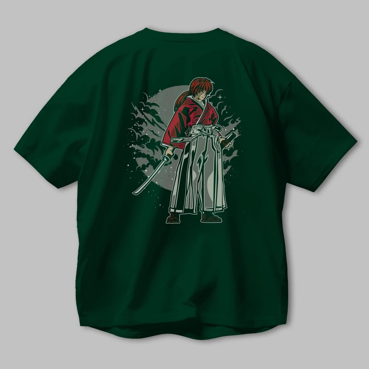 kenshin Arka Baskılı Oversize t-shirt Erkek Kadın Unisex %100 Pamuk - Cilexi