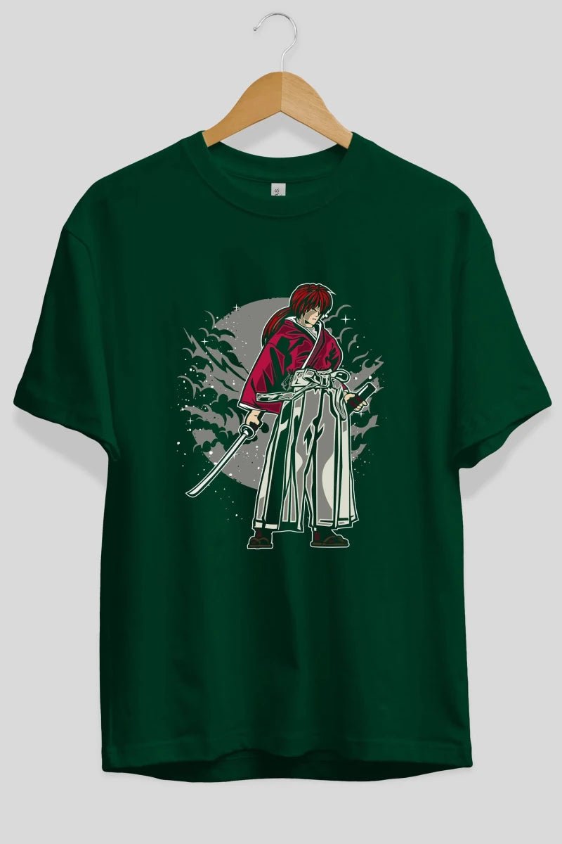kenshin Ön Baskılı Oversize t-shirt Erkek Kadın Unisex %100 Pamuk tişort - Cilexi