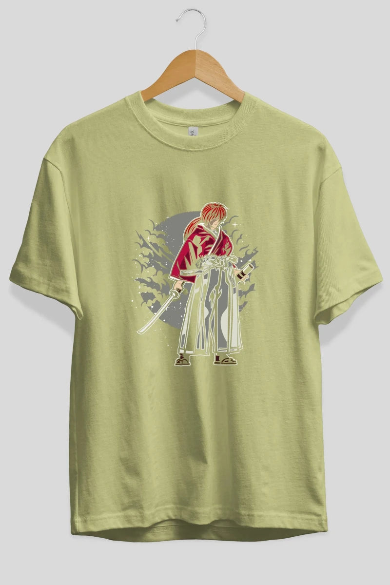 kenshin Ön Baskılı Oversize t-shirt Erkek Kadın Unisex %100 Pamuk tişort - Cilexi