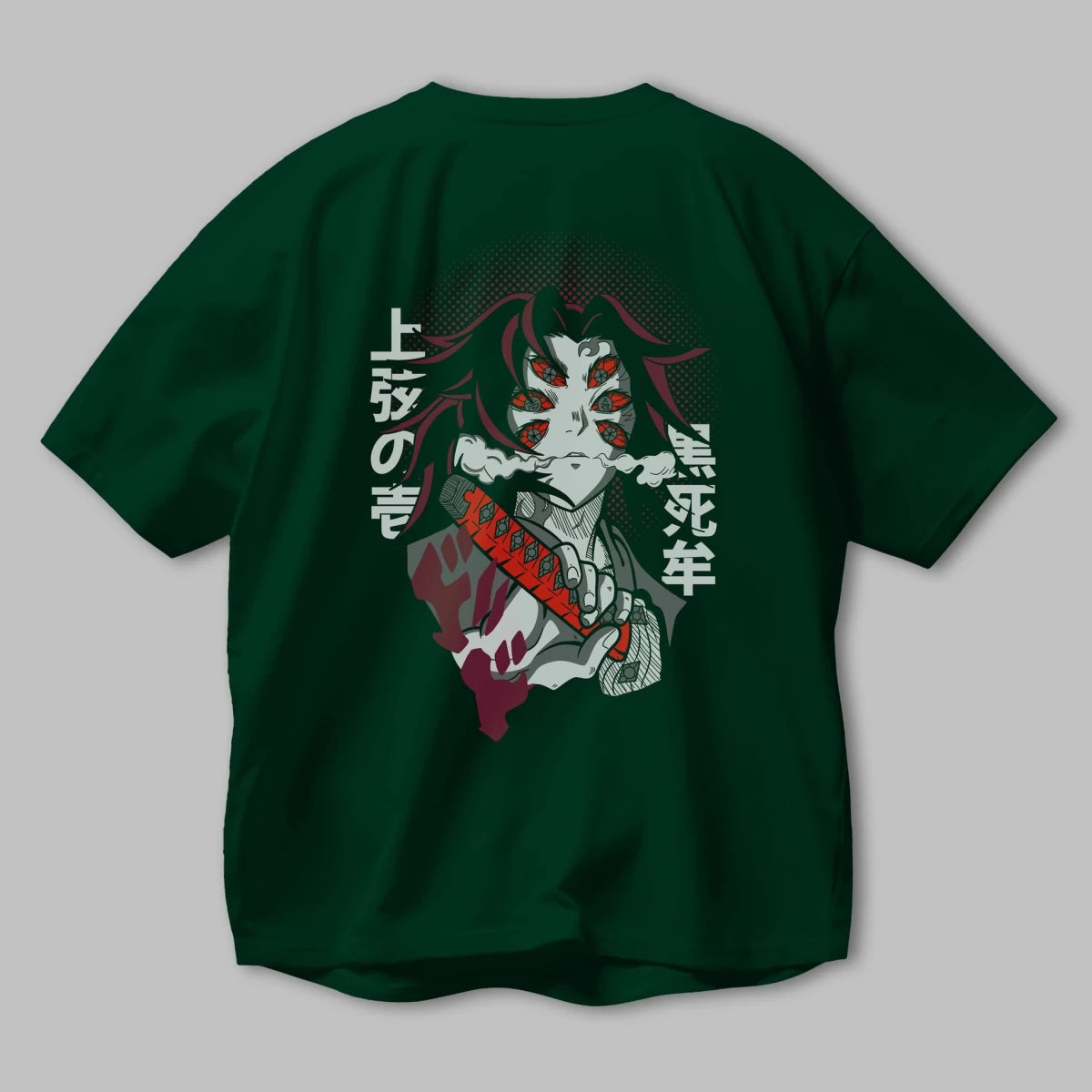 kokushibo DEMON SLAYER Anime Arka Baskılı Oversize t-shirt Erkek Kadın Unisex - Cilexi