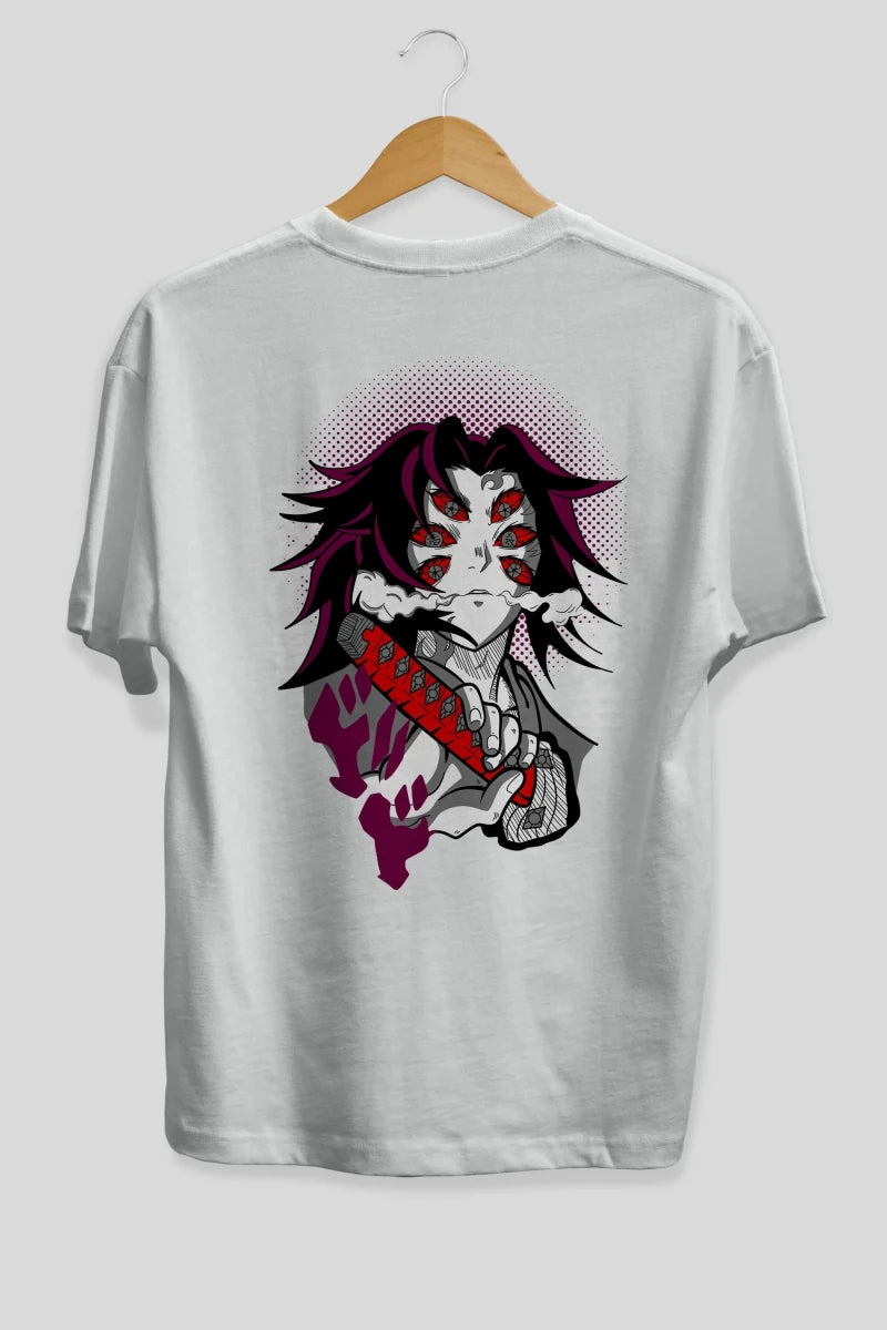 kokushibo DEMON SLAYER Anime Arka Baskılı Oversize t-shirt Erkek Kadın Unisex - Cilexi