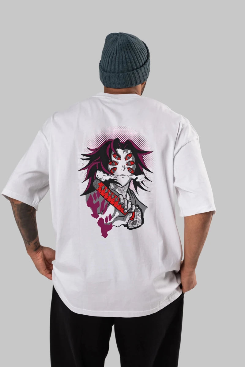 kokushibo DEMON SLAYER Anime Arka Baskılı Oversize t-shirt Erkek Kadın Unisex - Cilexi