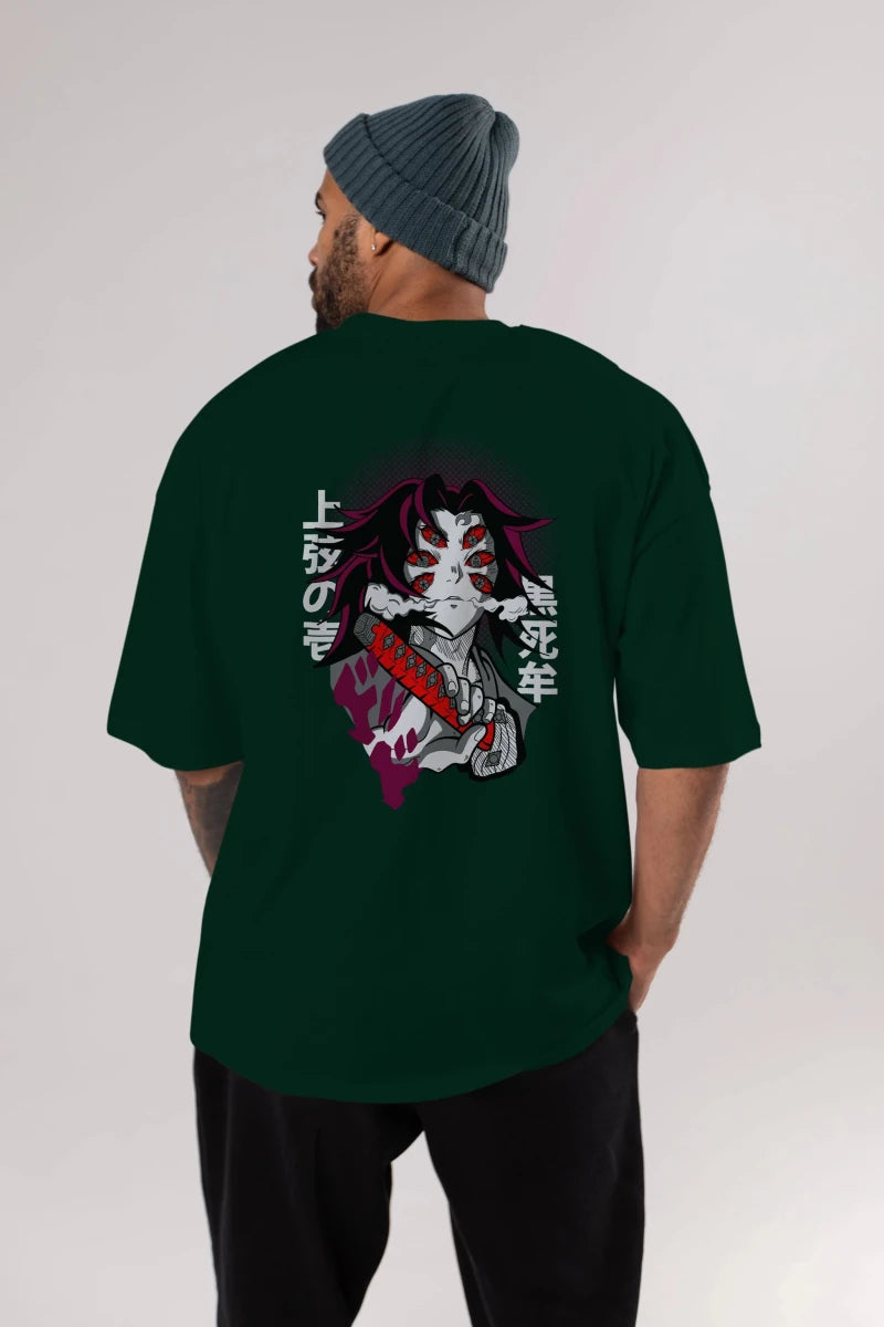 kokushibo DEMON SLAYER Anime Arka Baskılı Oversize t-shirt Erkek Kadın Unisex - Cilexi