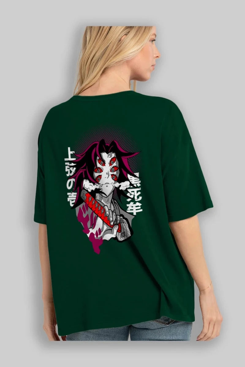 kokushibo DEMON SLAYER Anime Arka Baskılı Oversize t-shirt Erkek Kadın Unisex - Cilexi