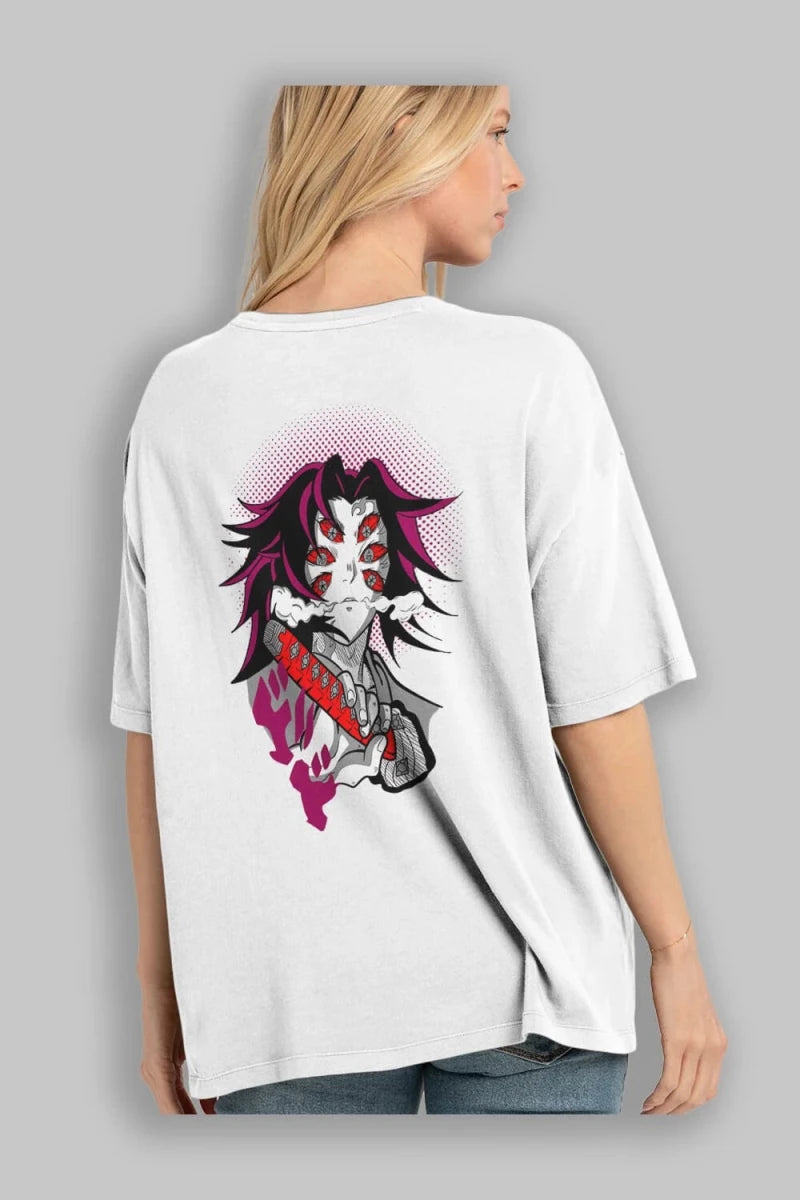kokushibo DEMON SLAYER Anime Arka Baskılı Oversize t-shirt Erkek Kadın Unisex - Cilexi