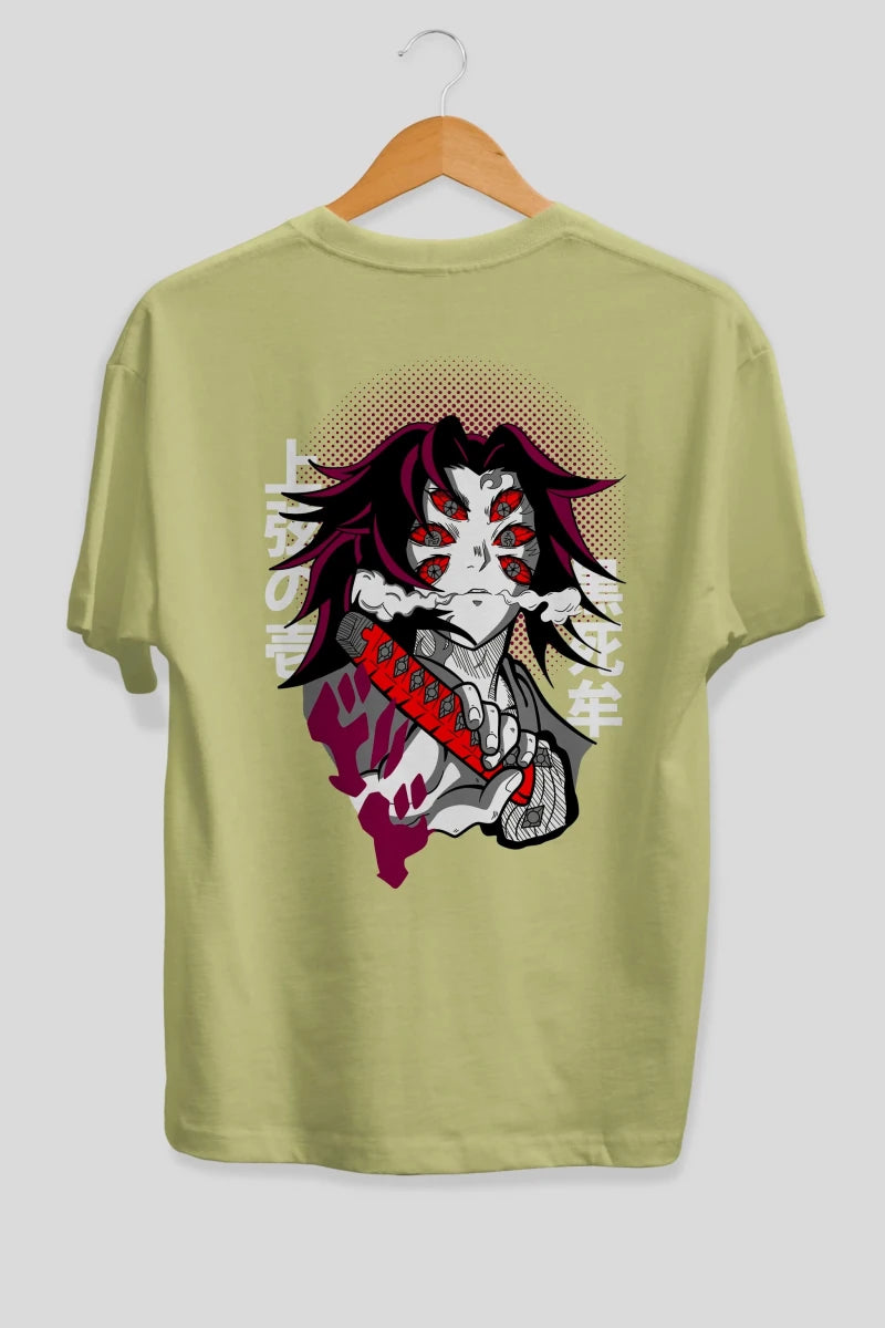 kokushibo DEMON SLAYER Anime Arka Baskılı Oversize t-shirt Erkek Kadın Unisex - Cilexi