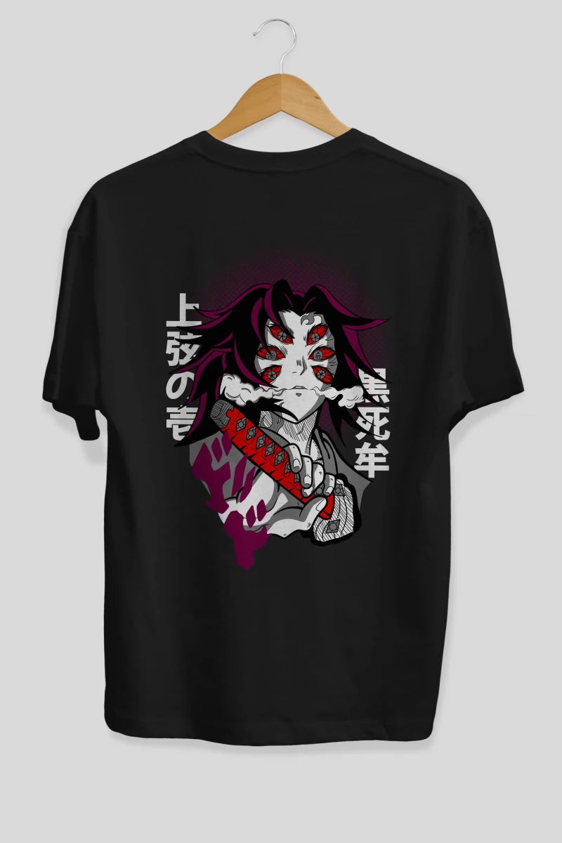 kokushibo DEMON SLAYER Anime Arka Baskılı Oversize t-shirt Erkek Kadın Unisex - Cilexi