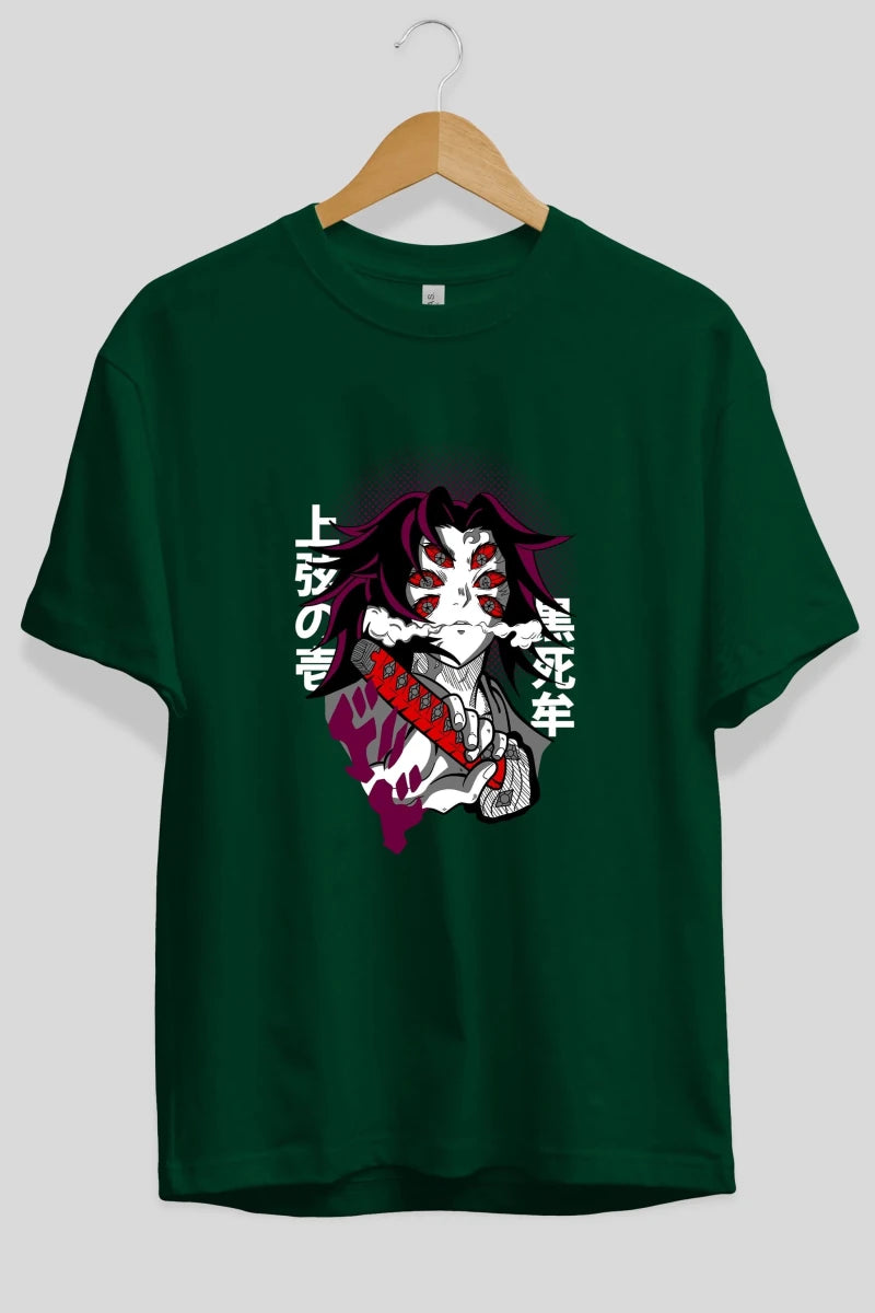kokushibo DEMON SLAYER Anime Ön Baskılı Oversize t-shirt %100 pamuk Erkek Kadın Unisex - Cilexi