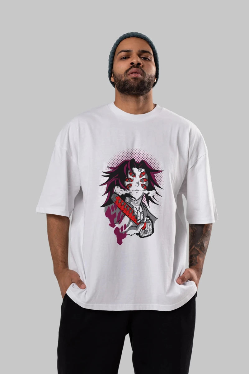 kokushibo DEMON SLAYER Anime Ön Baskılı Oversize t-shirt %100 pamuk Erkek Kadın Unisex - Cilexi