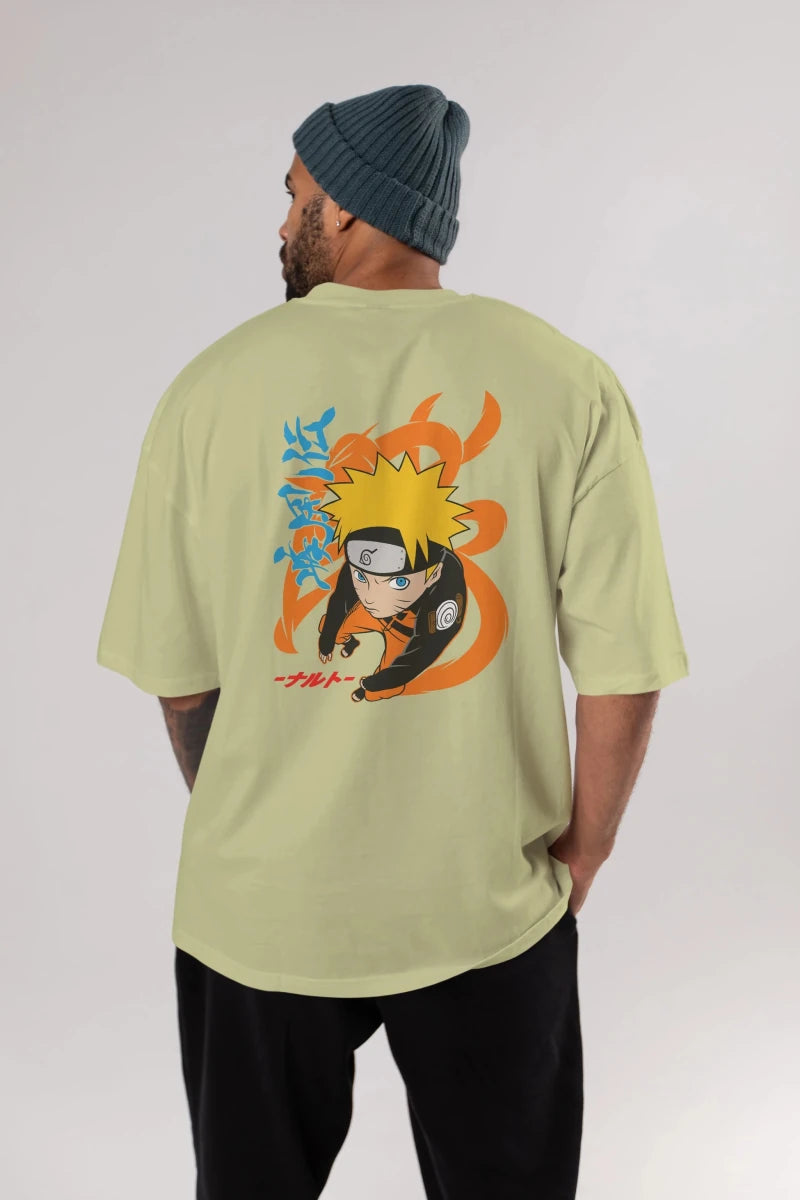 naruto uzumaki 1 Anime Arka Baskılı Oversize t-shirt Erkek Kadın Unisex - Cilexi
