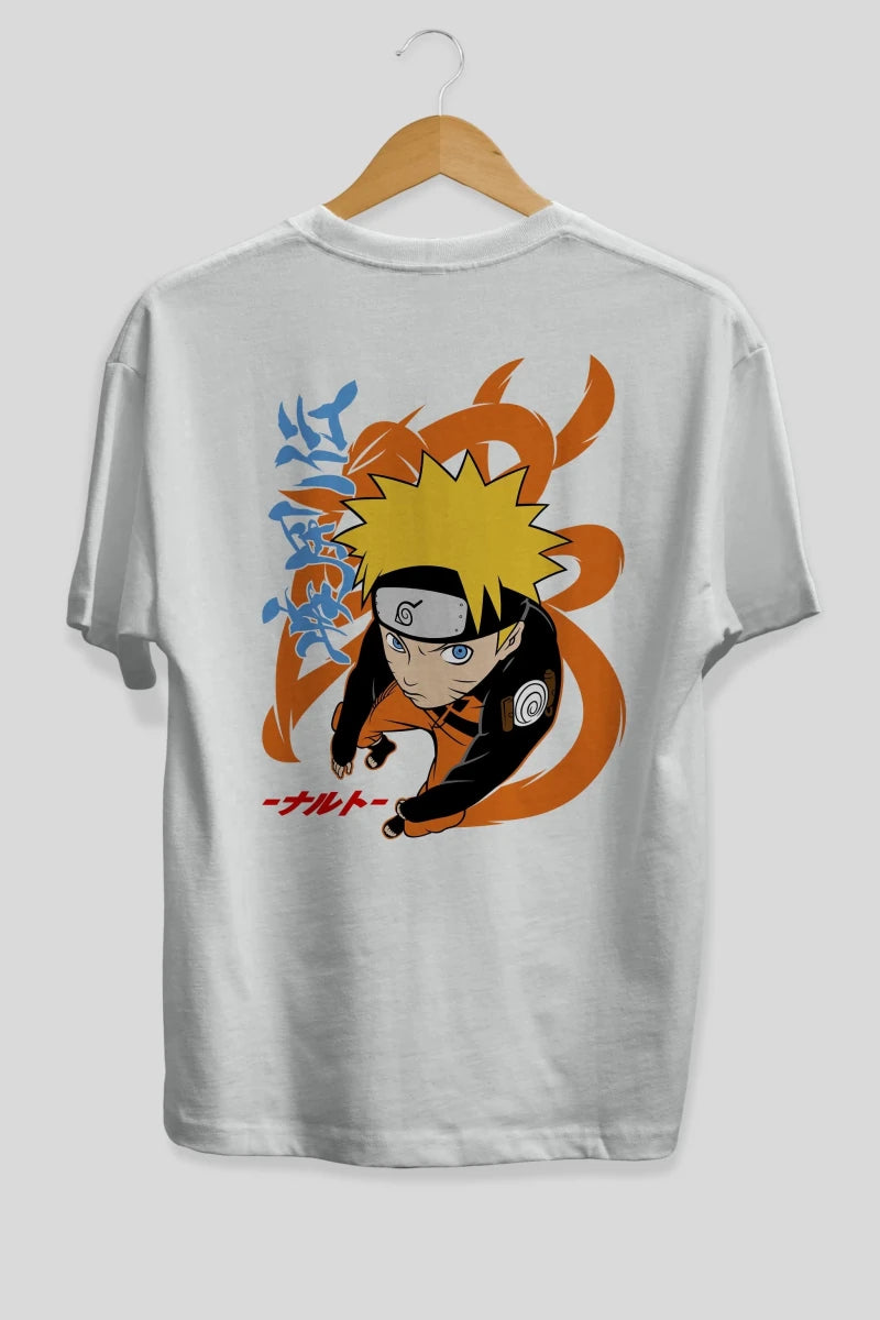 naruto uzumaki 1 Anime Arka Baskılı Oversize t-shirt Erkek Kadın Unisex - Cilexi