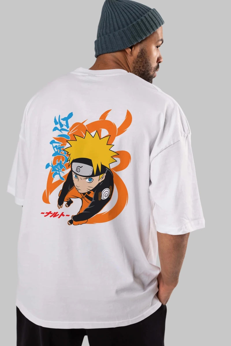 naruto uzumaki 1 Anime Arka Baskılı Oversize t-shirt Erkek Kadın Unisex - Cilexi