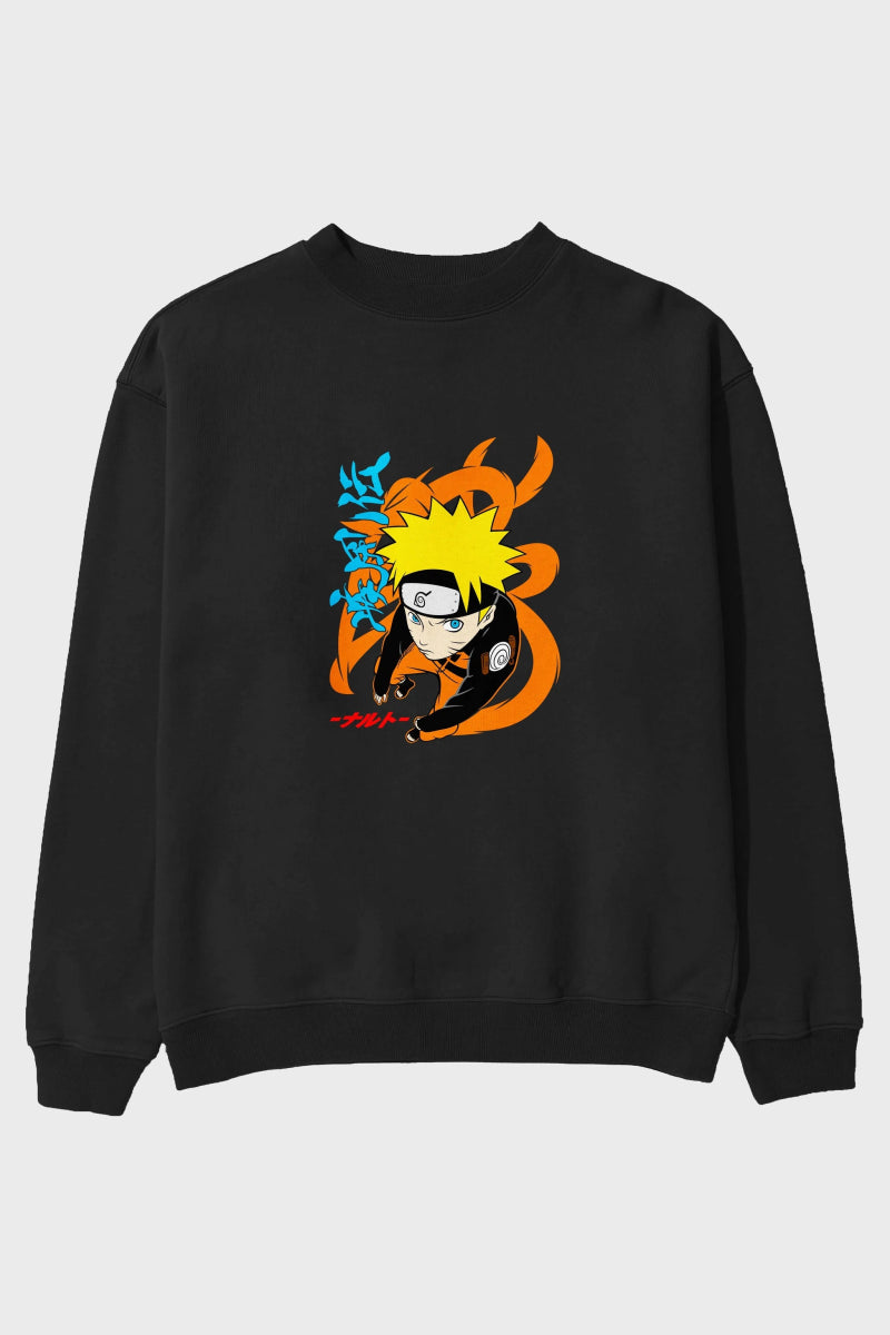 naruto uzumaki 1 Anime Ön Baskılı Oversize Sweatshirt Erkek Kadın Unisex - Cilexi