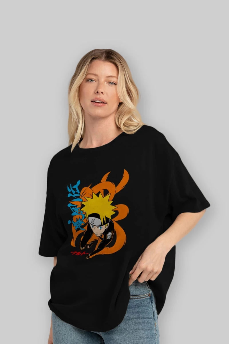 naruto uzumaki 1 Anime Ön Baskılı Oversize t-shirt %100 pamuk Erkek Kadın Unisex - Cilexi