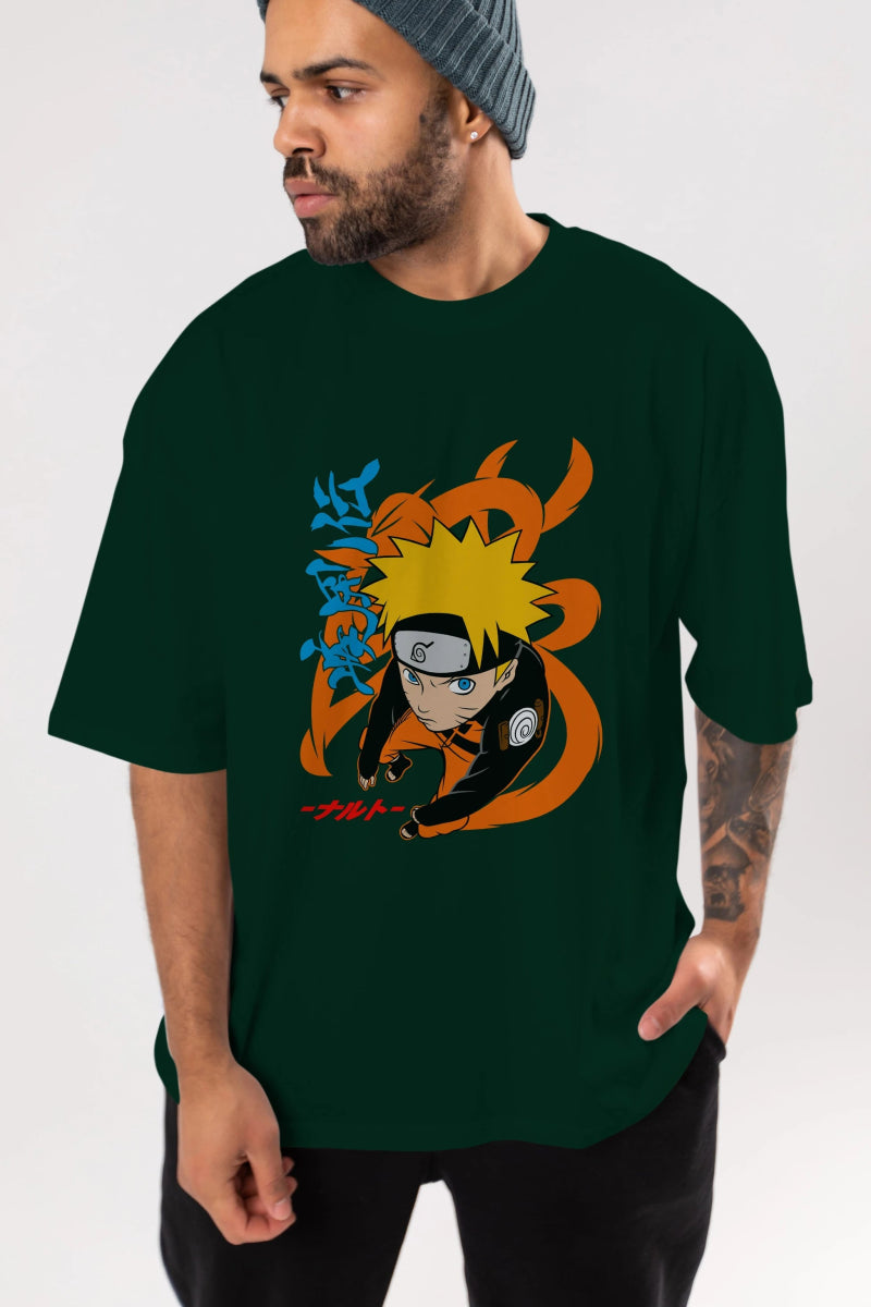 naruto uzumaki 1 Anime Ön Baskılı Oversize t-shirt %100 pamuk Erkek Kadın Unisex - Cilexi