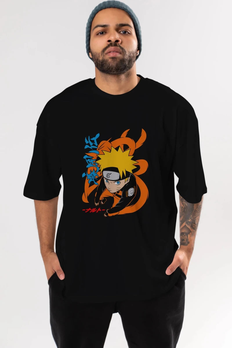 naruto uzumaki 1 Anime Ön Baskılı Oversize t-shirt %100 pamuk Erkek Kadın Unisex - Cilexi