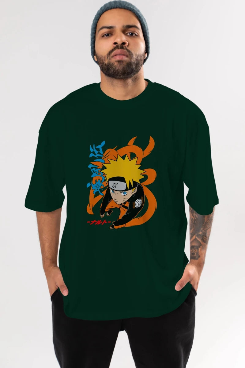 naruto uzumaki 1 Anime Ön Baskılı Oversize t-shirt %100 pamuk Erkek Kadın Unisex - Cilexi