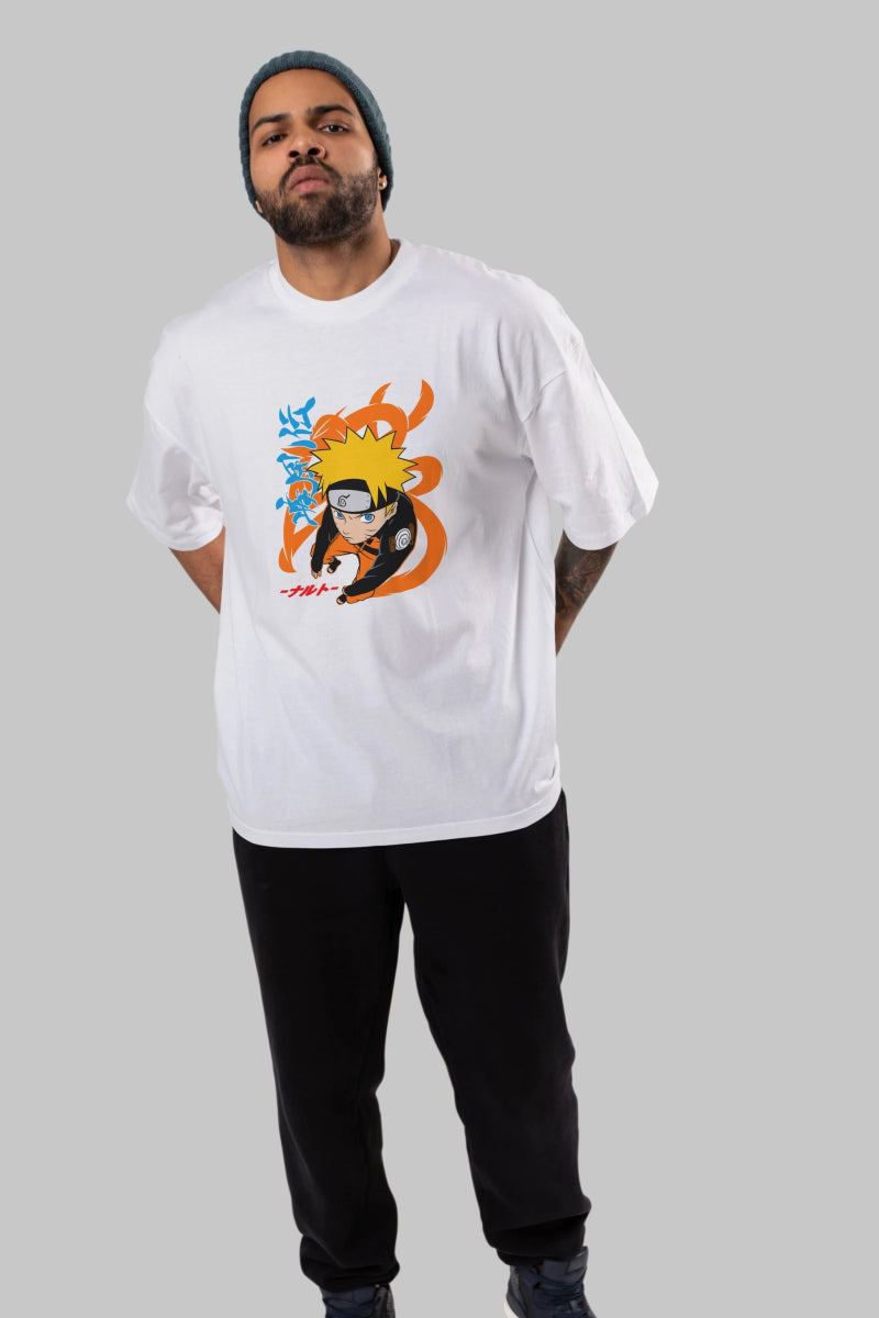 naruto uzumaki 1 Anime Ön Baskılı Oversize t-shirt %100 pamuk Erkek Kadın Unisex - Cilexi