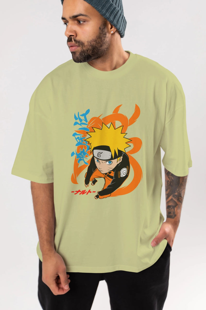 naruto uzumaki 1 Anime Ön Baskılı Oversize t-shirt %100 pamuk Erkek Kadın Unisex - Cilexi