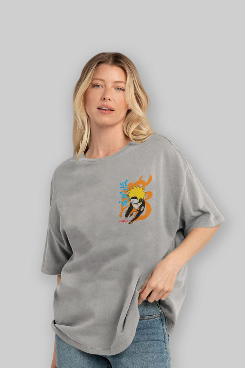 naruto uzumaki 1 Ön Sol Baskılı Oversize t-shirt Erkek Kadın Unisex %100 Pamuk Bisiklet Yaka tişort - Cilexi
