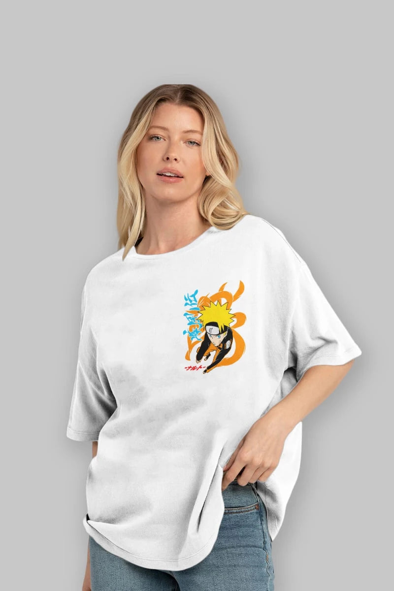 naruto uzumaki 1 Ön Sol Baskılı Oversize t-shirt Erkek Kadın Unisex %100 Pamuk Bisiklet Yaka tişort - Cilexi