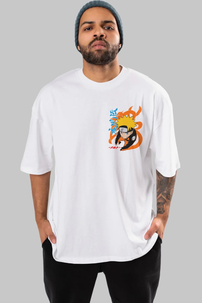 naruto uzumaki 1 Ön Sol Baskılı Oversize t-shirt Erkek Kadın Unisex %100 Pamuk Bisiklet Yaka tişort - Cilexi