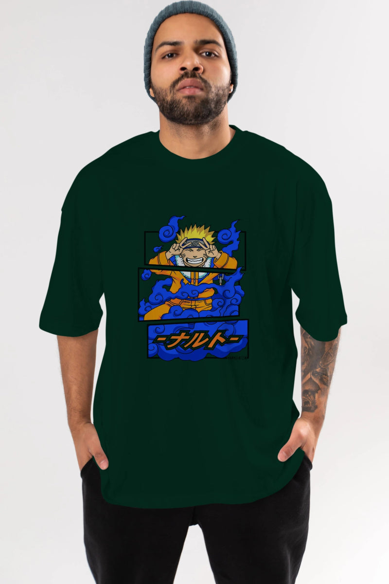 naruto uzumaki Anime Ön Baskılı Oversize t-shirt %100 pamuk Erkek Kadın Unisex - Cilexi
