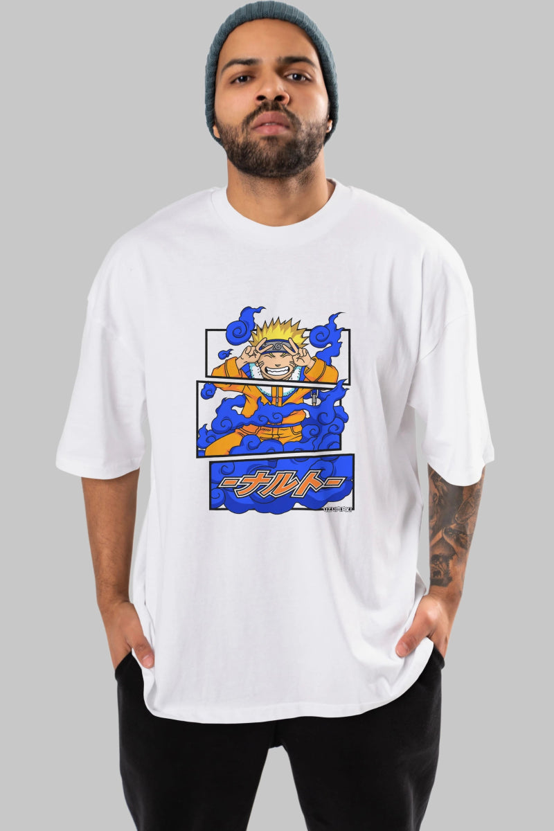naruto uzumaki Anime Ön Baskılı Oversize t-shirt %100 pamuk Erkek Kadın Unisex - Cilexi