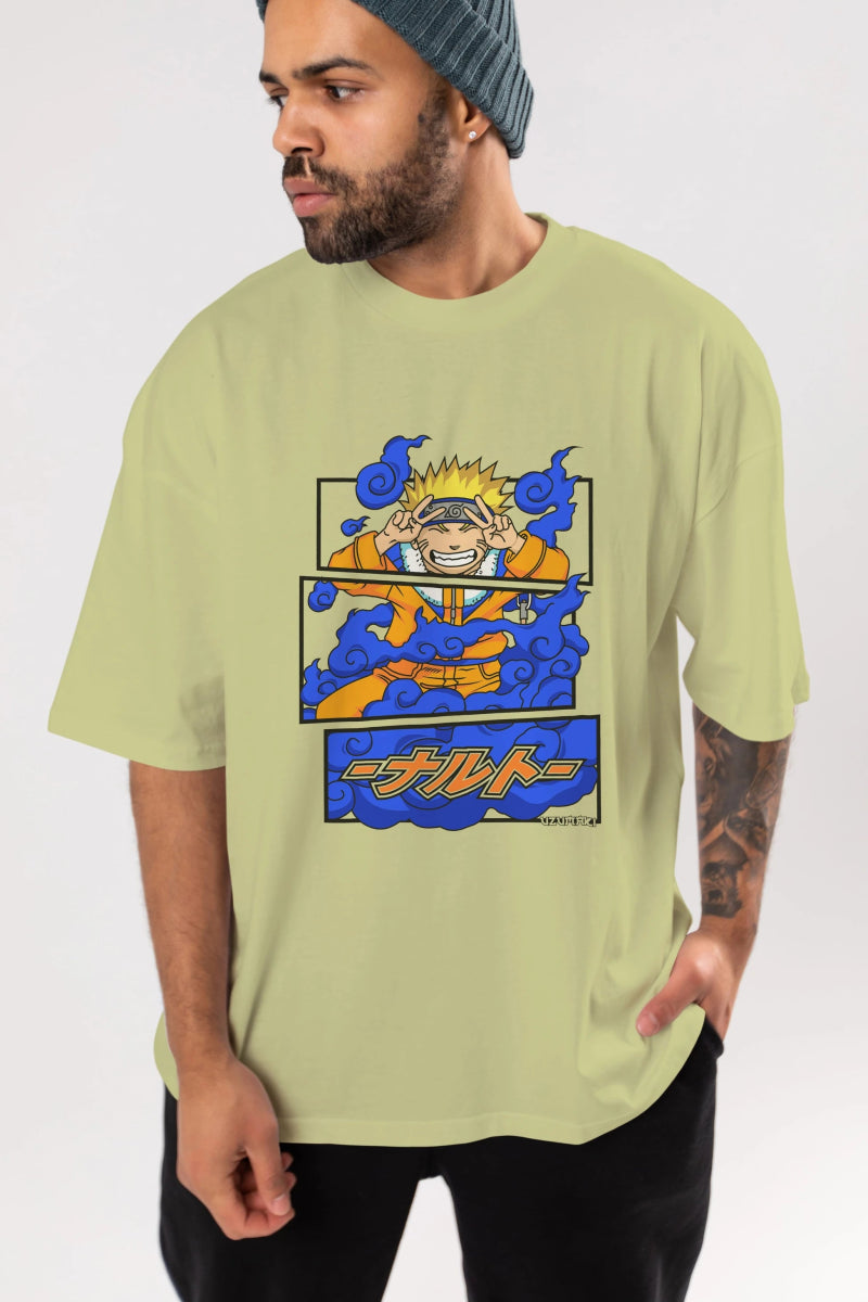 naruto uzumaki Anime Ön Baskılı Oversize t-shirt %100 pamuk Erkek Kadın Unisex - Cilexi