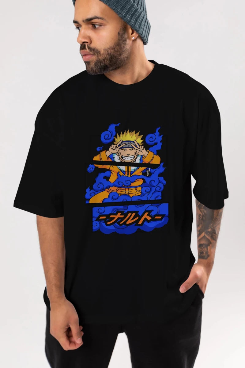 naruto uzumaki Anime Ön Baskılı Oversize t-shirt %100 pamuk Erkek Kadın Unisex - Cilexi