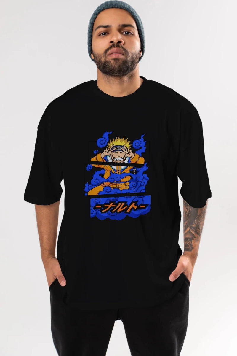 naruto uzumaki Anime Ön Baskılı Oversize t-shirt %100 pamuk Erkek Kadın Unisex - Cilexi