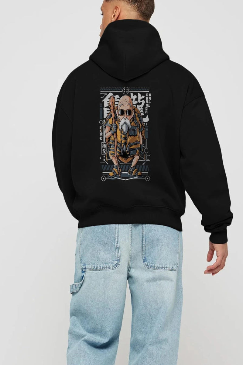 roshi new Anime Arka Baskılı Hoodie Oversize Kapüşonlu Sweatshirt Erkek Kadın Unisex - Cilexi