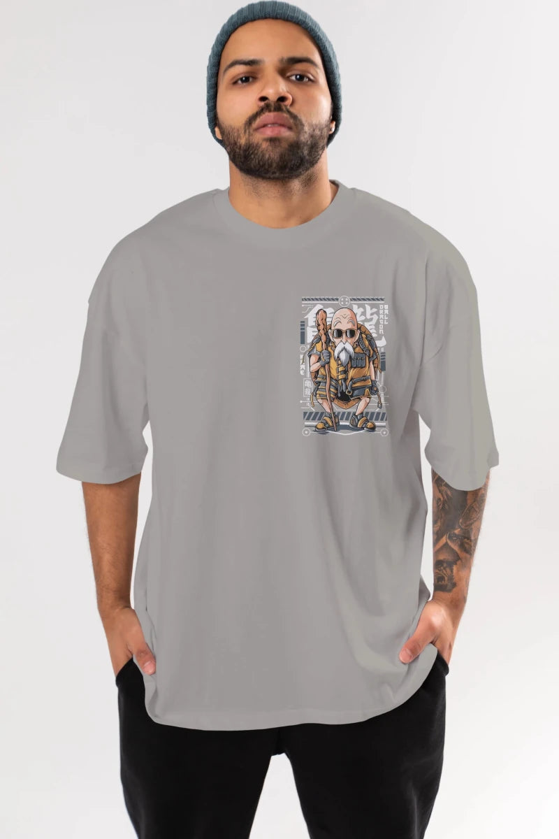 roshi new Ön Sol Baskılı Oversize t-shirt Erkek Kadın Unisex %100 Pamuk Bisiklet Yaka tişort - Cilexi
