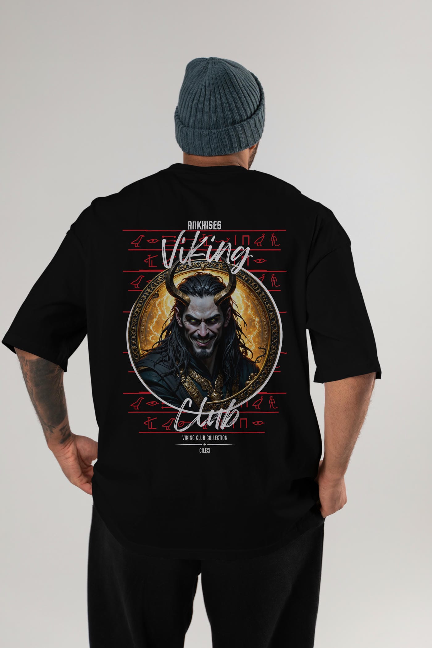 Loke 1 Baskılı Oversize t-shirt Erkek Kadın %100 Pamuk Bisiklet Yaka tişort