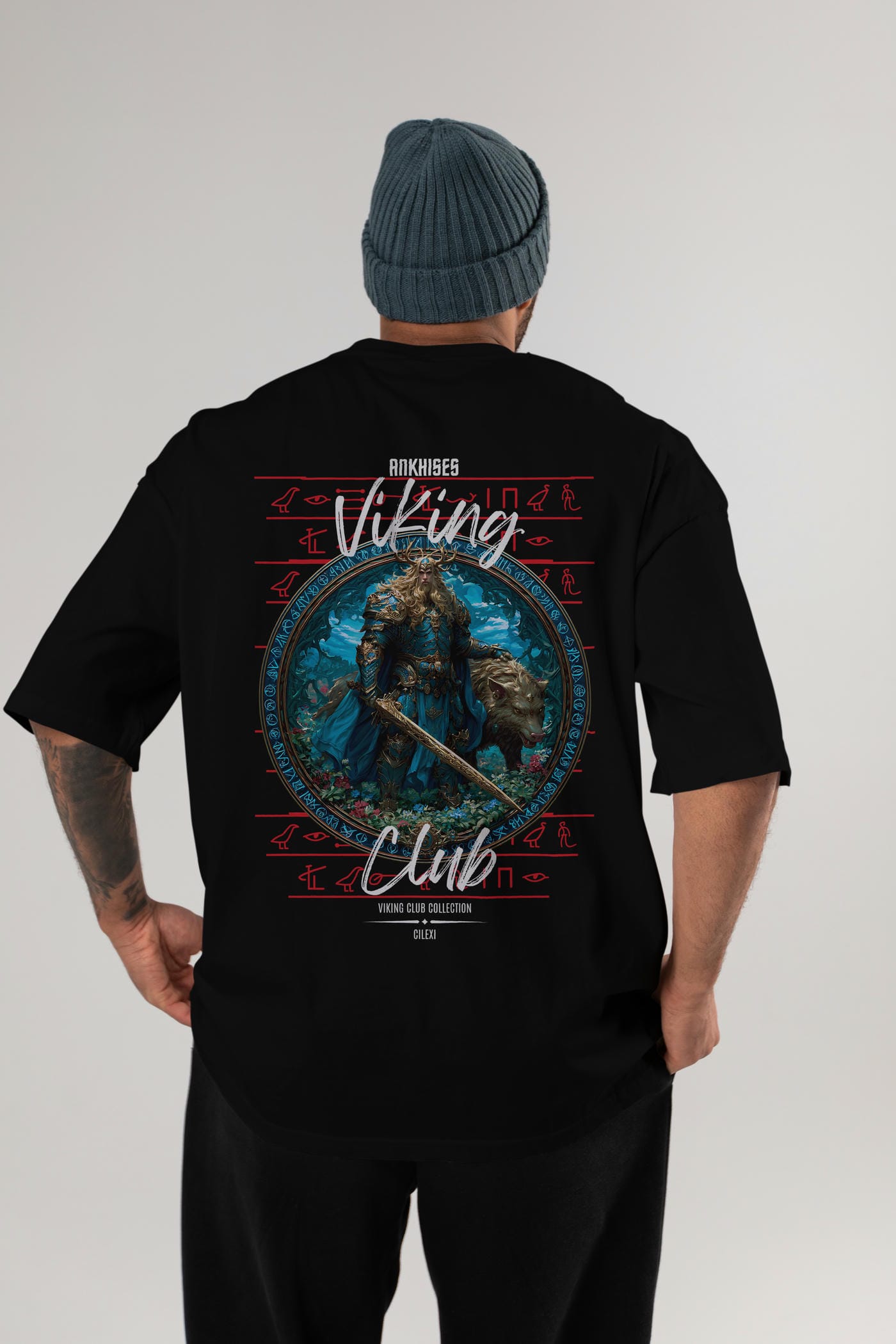 Freyr Baskılı Oversize t-shirt Erkek Kadın %100 Pamuk Bisiklet Yaka tişort
