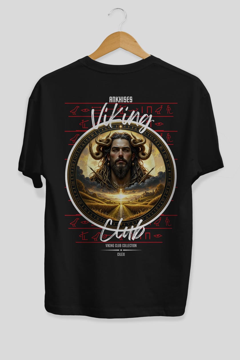 Viking Mitolojisi Serisi 3 Arka Baskılı Oversize t-shirt Erkek Kadın %100 Pamuk Bisiklet Yaka tişort